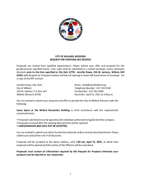 City of Willard Utility Forms and Applications.